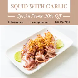 Squid With Garlic Promo Instagram Post