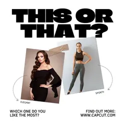 This or that fashion minimalist instagram post