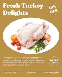 Raw Turkey Promotion Thanksgiving Instagram Portrait