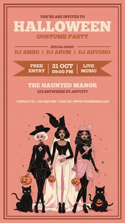 Costume Party Halloween Invitation for Instagram Story