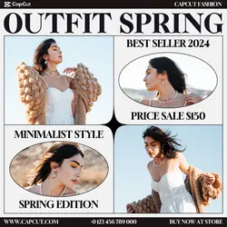 Outfit Spring Best Seller 2024 Product Display Instagram Post White Black Minimalist