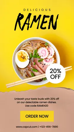 Food Promotion Ramen Noodle Restaurant Instagram Story