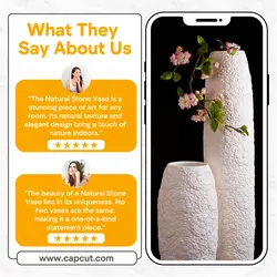 Natural Stone Vase testimonial template design for Instagram post business needs
