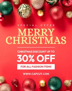 Red Christmas Discount Banner Instagram Post