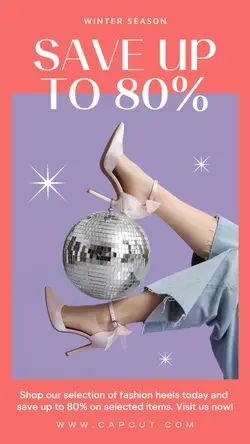 Pink Simple Minimal Fashion Heels Promotion Story