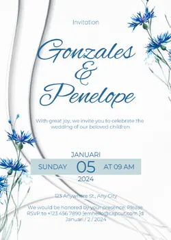 Non-marketing Wedding Invitation Flower Rose