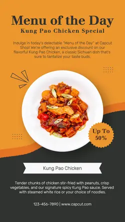 Food & Beverages Kung Pao Sale Instagram Story