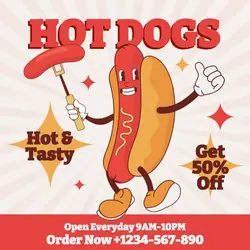 Food & Beverage Hot Dogs Instagram Post