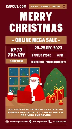 Christmas Online Sale Poster Promotion TikTok Post
