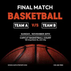 Final Match Basketball Poster for Instagram Post