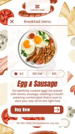 Food Breakfast Menu Instagram Story