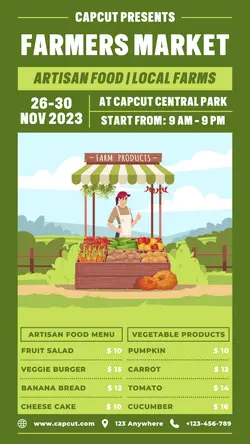 Farmers Market Menu Poster Promotion TikTok Post