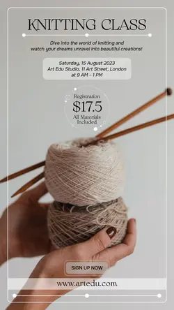 Other Industry Knitting Class Instagram Story