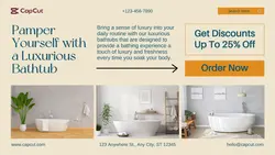 Furniture Luxurious Bathtub Promotion Twitter Post