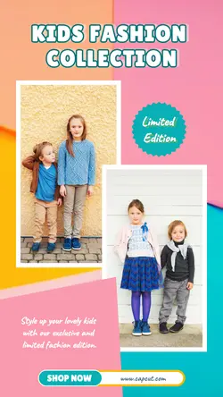 Two Images - Colourful Kids Fashion - Instagram Story