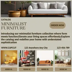MINIMALIST FURNITURE CATALOG INSTAGRAM POST