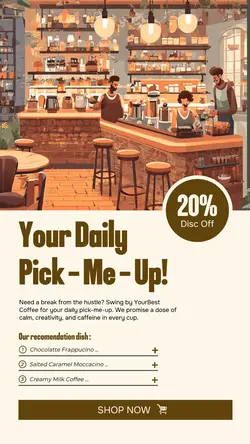 Coffee Shop Discount Dish Instagram Story