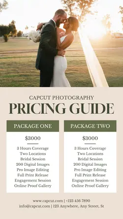 Wedding Photography Pricing Guide Instagram Story