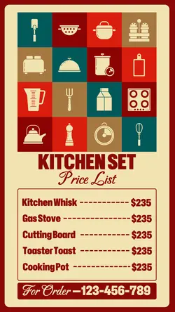 Household Kitchen Set Price List Instagram Story