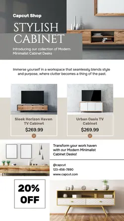 Furniture Wood Cabinet UI Promotion Instagram Story