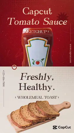 Foods Ketchup Product display Retro Style