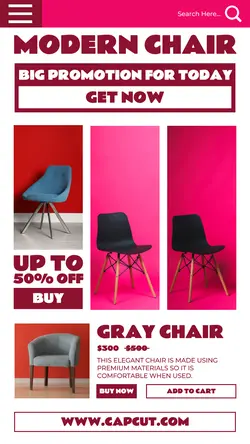 Modern Red Chair Promotion Page