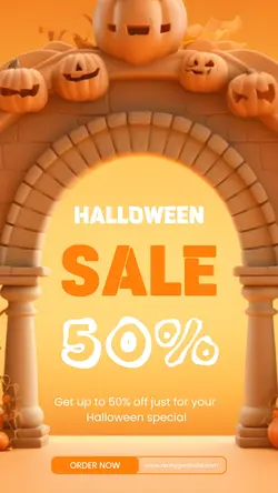 Halloween Fashion Sale Illustration Instagram Story