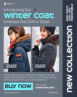 Fashion Winter Coat Product Display Instagram Post