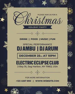 Christmas Party Invitation for Social Media Post
