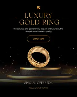 Luxury Gold Ring Promotion Instagram Portrait