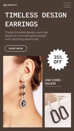 Fashion Jewerly Timeless Design Earrings Promotion Instagram Story