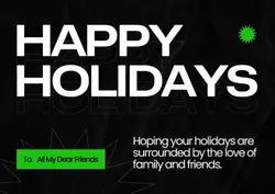 Non-Marketing Holiday Card Black Minimalist