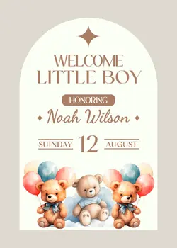 Non Marketing Birth Invitation 