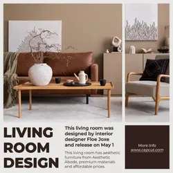 Living Room Design Product Display Instagram Post Cream Minimalist