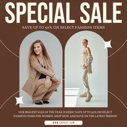 Brown Modern Fashion Sale Instagram Post