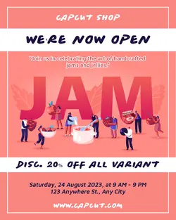 Food Jam Shop Grand Opening Instagram Portrait