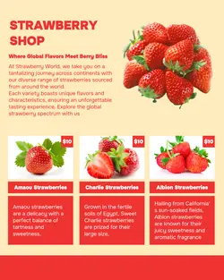 Food Strawberry Shop Menu