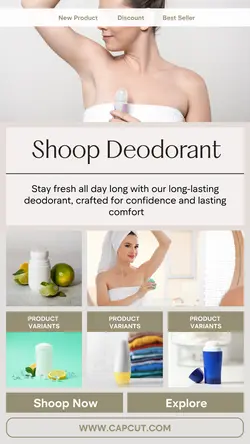 Deodorant Cosmetics minimalist Instagram story design for product promotion