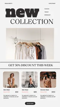 Grey Minimalist New Collection fashion instagram story