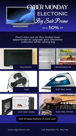 CYBER MONDAY ELECTRIC BIG SALE PROMO INSTAGRAM STO