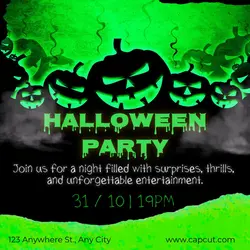 Green Halloween Party Invitation Instagram Post