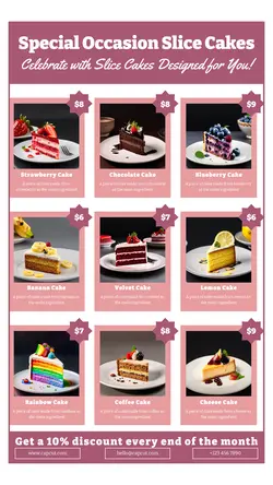 Food Slice Cakes Display Product Instagram Story