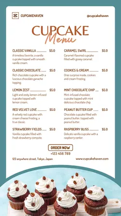 Food Cup Cake Menu Instagram Story