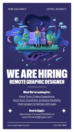 Looking for Remote Graphic Designer Promotion Instagram Story