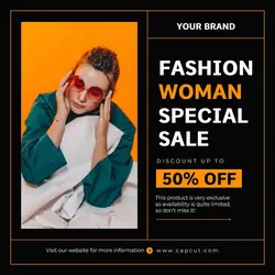 Black Orange Modern Special Sale Instagram Post