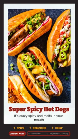 Hot Dog Promotion Design for Instagram Post