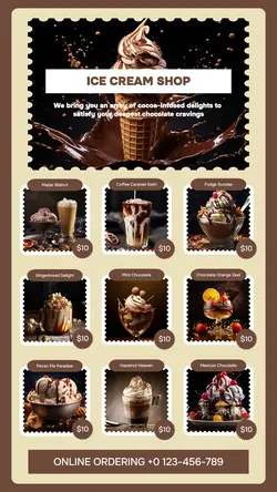 Food Ice Cream Shop Menu