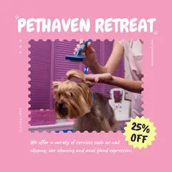 Pink Minimalist Pet Services Instagram Post
