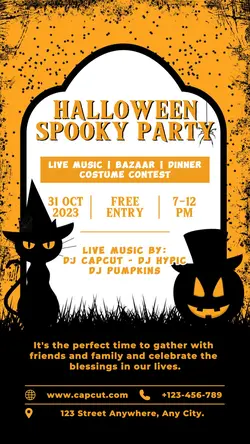 Halloween Spooky Party Poster Invitation TikTok
