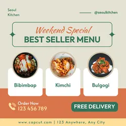 Foods and Beverage Korean Food Instagram Post